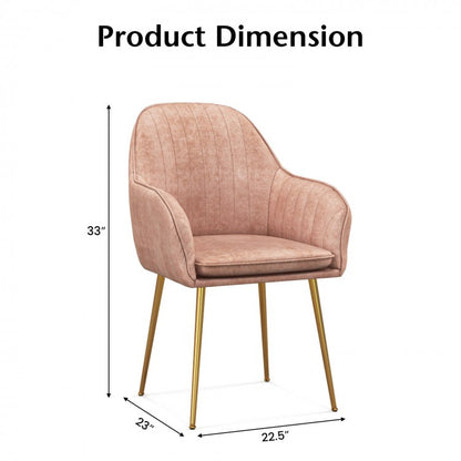 Fauteuil d'appoint rembourré avec pieds en acier doré