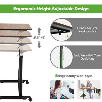 Height Adjustable Computer Desk Sit to Stand Rolling Table