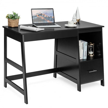 Bureau d'ordinateur moderne de 47,5 pouces avec 2 tiroirs de rangement