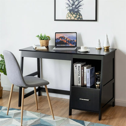 Bureau d'ordinateur moderne de 47,5 pouces avec 2 tiroirs de rangement