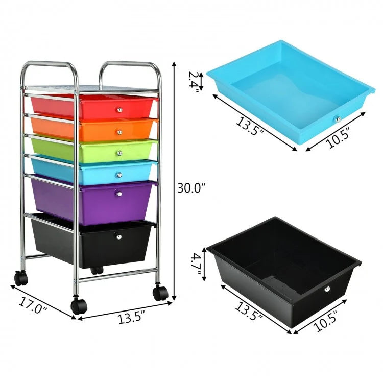 6 Drawers Rolling Storage Cart Organizer