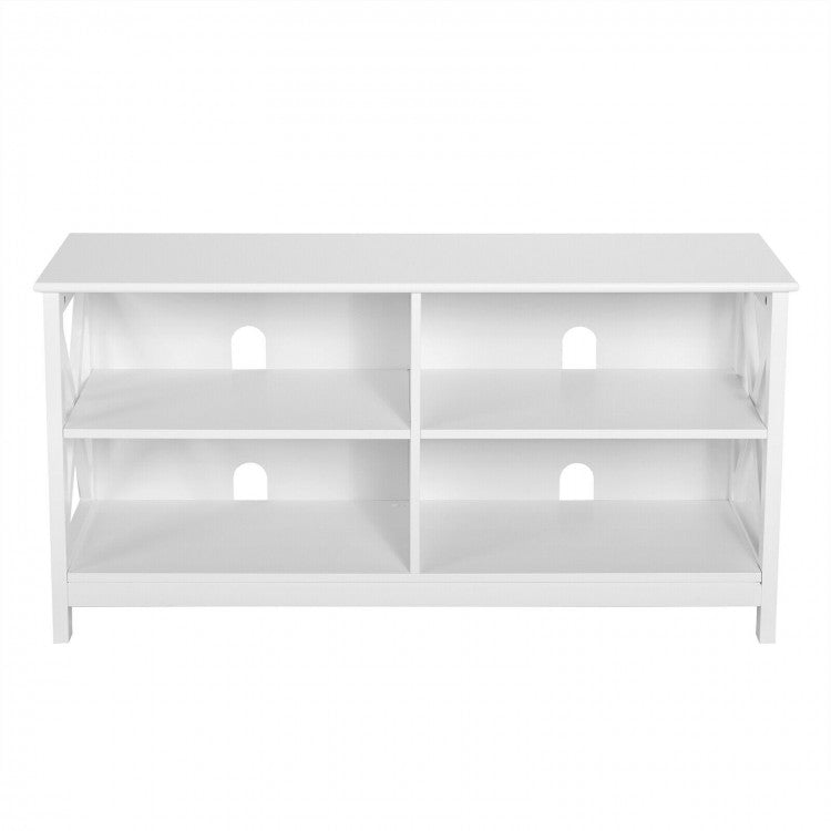 Wooden TV Stand Entertainment Media Center-White