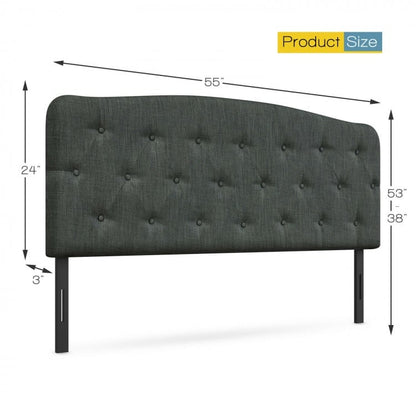 Full Size Faux Linen Upholstered Headboard with Adjustable Heights