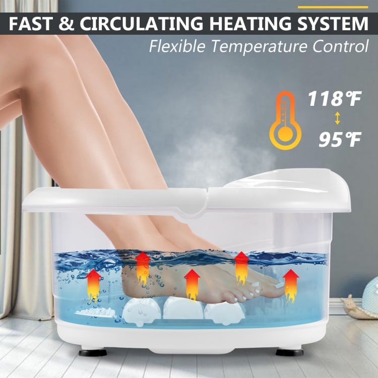 Foot Spa Tub with Bubbles and Electric Massage Rollers for Home Use