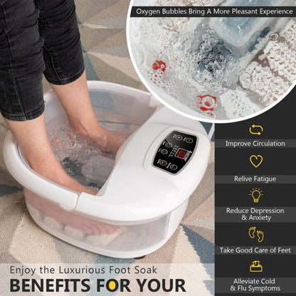 Foot Spa Tub with Bubbles and Electric Massage Rollers for Home Use