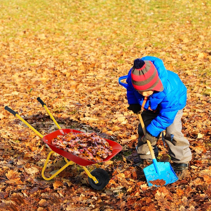 Brouette en métal pour enfants, jouet d'extérieur pour jardin et arrière-cour - Rouge