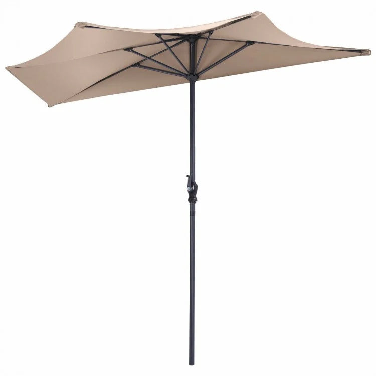 9' Half Round Patio Umbrella Sunshade without Weight Base