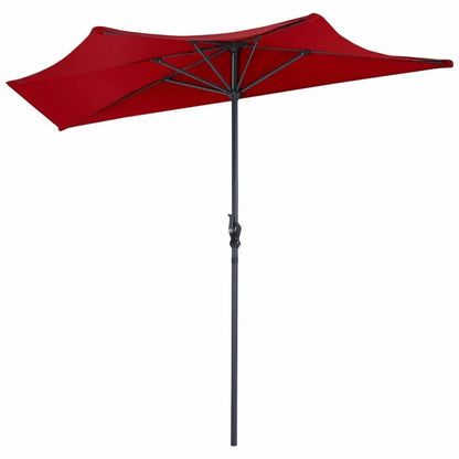 9' Half Round Patio Umbrella Sunshade without Weight Base