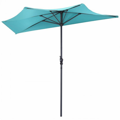 9' Half Round Patio Umbrella Sunshade without Weight Base