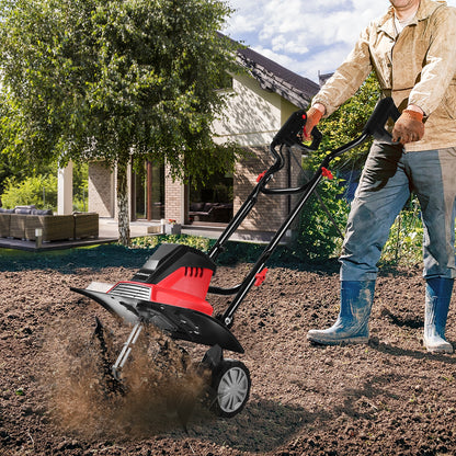 14-Inch 10 Amp Corded Electric Tiller and Cultivator 9-Inch Tilling Depth