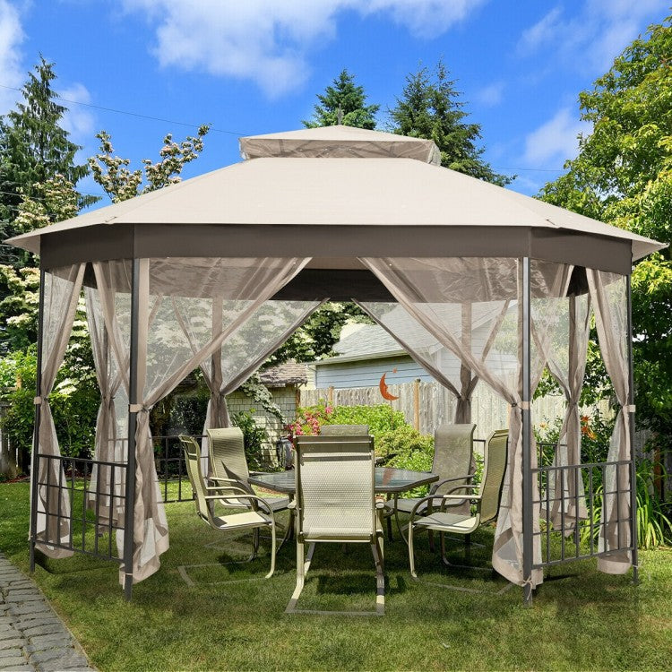 Pavillon de jardin octogonal de 10 pi x 12 pi