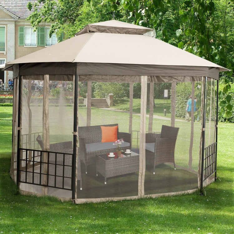 Pavillon de jardin octogonal de 10 pi x 12 pi