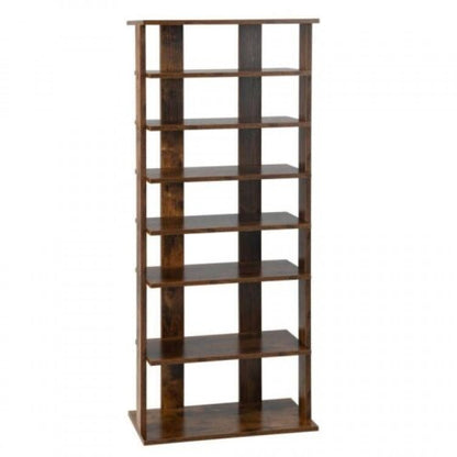 7 Tiers Vertical Shoe Rack for Front Door-Rustic Brown