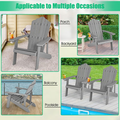 Weather Resistant HIPS Outdoor Adirondack Chair with Cup Holder