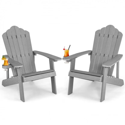 Weather Resistant HIPS Outdoor Adirondack Chair with Cup Holder