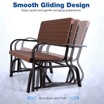 2-Seat Porch Glider with HDPE Back Seat and Steel Frame