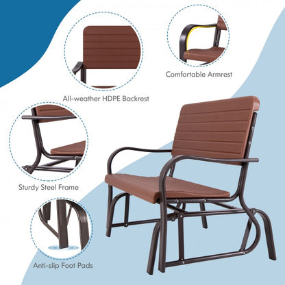 2-Seat Porch Glider with HDPE Back Seat and Steel Frame