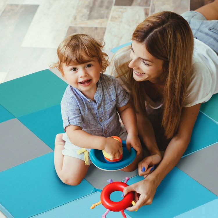 Tapis de jeu en mousse pour tout-petits de 58 pouces Tapis de sol d'activité pliable pour bébé