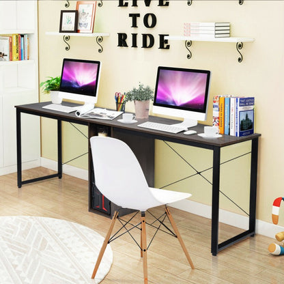 2-Person 79 Inch Computer Desk with Spacious Desktop and Cabinet