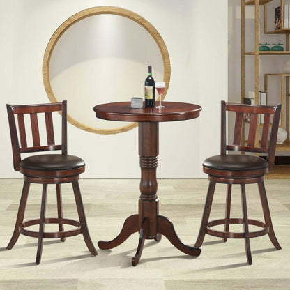 Lot de 2 tabourets de bar pivotants en bois avec siège rembourré en PVC