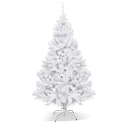 Sapin de Noël blanc de 6/7,5/9 pieds avec support en métal