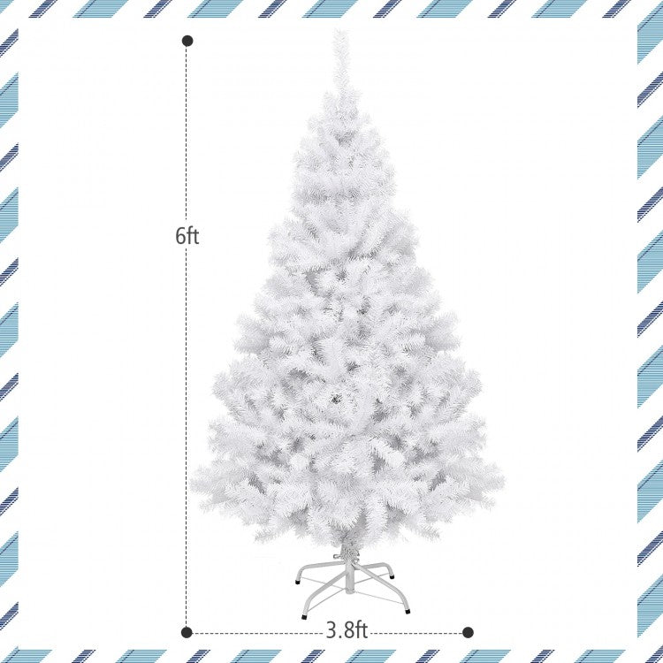 Sapin de Noël blanc de 6/7,5/9 pieds avec support en métal