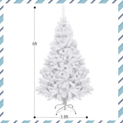 Sapin de Noël blanc de 6/7,5/9 pieds avec support en métal