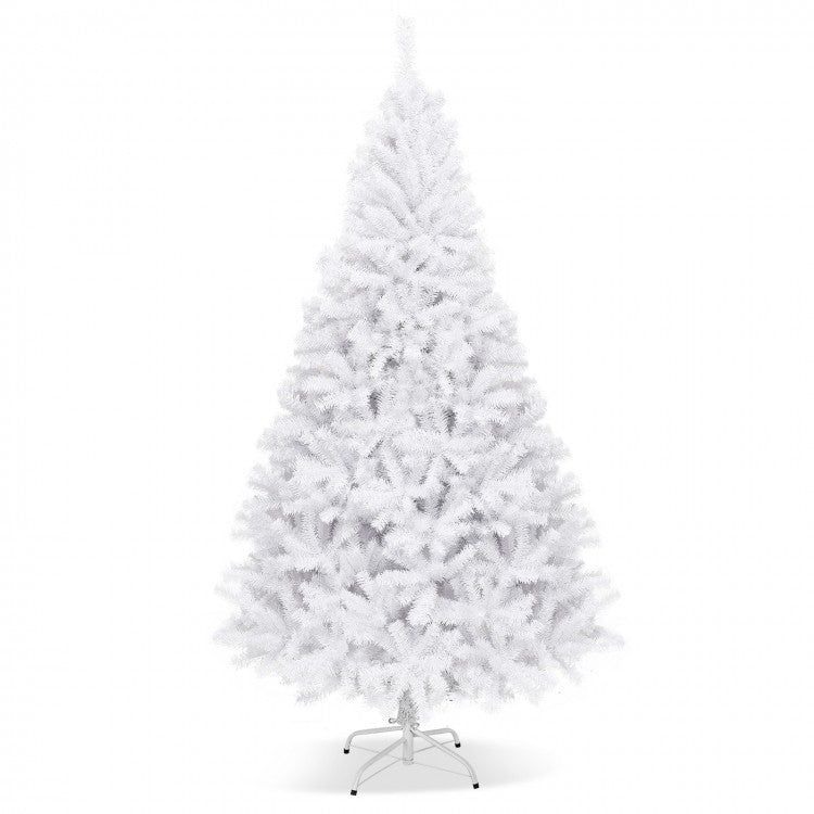 Sapin de Noël blanc de 6/7,5/9 pieds avec support en métal