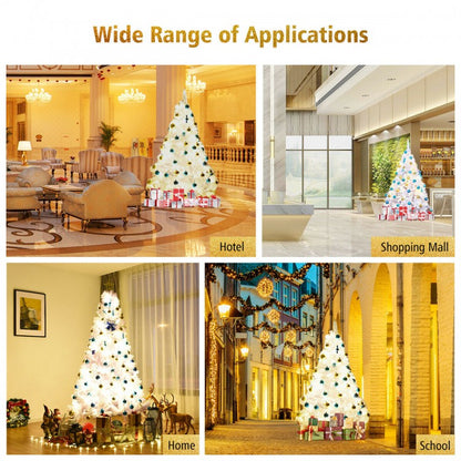 6/7.5/9 Feet White Christmas Tree with Metal Stand