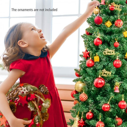 4.5/7.5 Feet Pre-Lit Hinged Artificial Pencil Christmas Tree