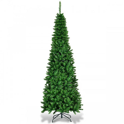 4.5/7.5 Feet Pre-Lit Hinged Artificial Pencil Christmas Tree