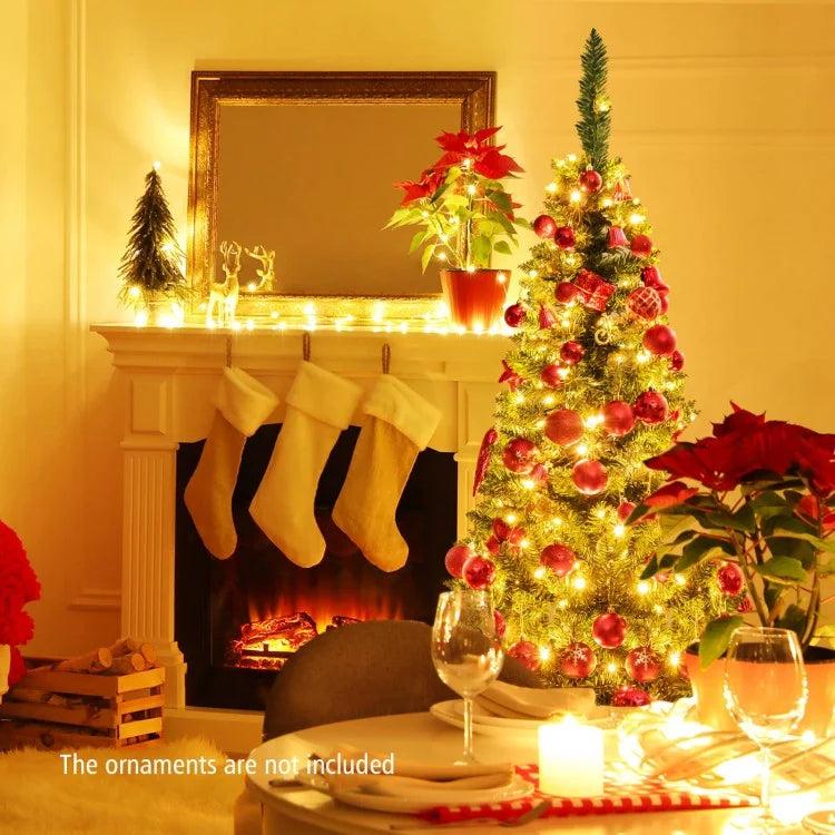 Sapin de Noël artificiel pré-éclairé à charnière de 4,5/7,5 pieds