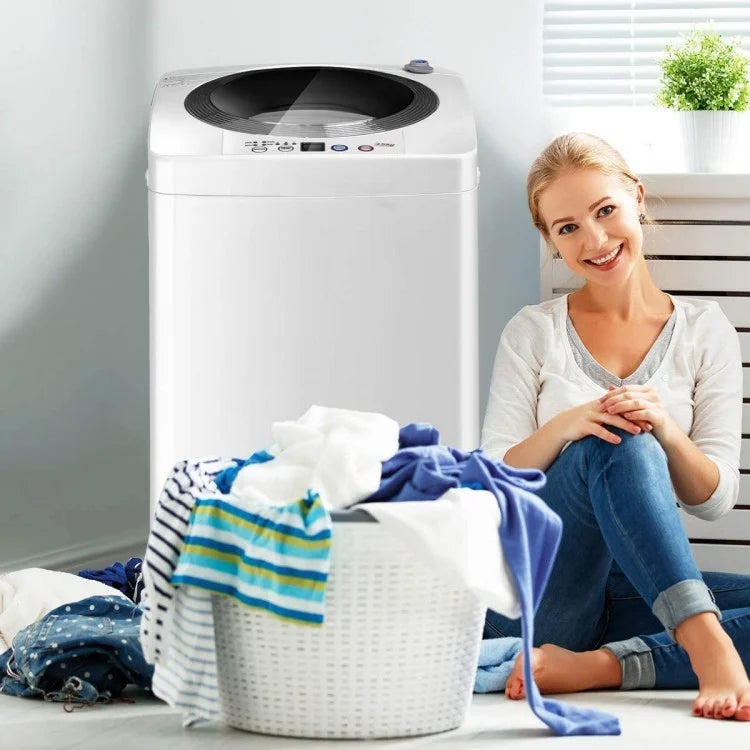 7.7 lbs Portable Automatic Laundry Washing Machine with Drain Pump