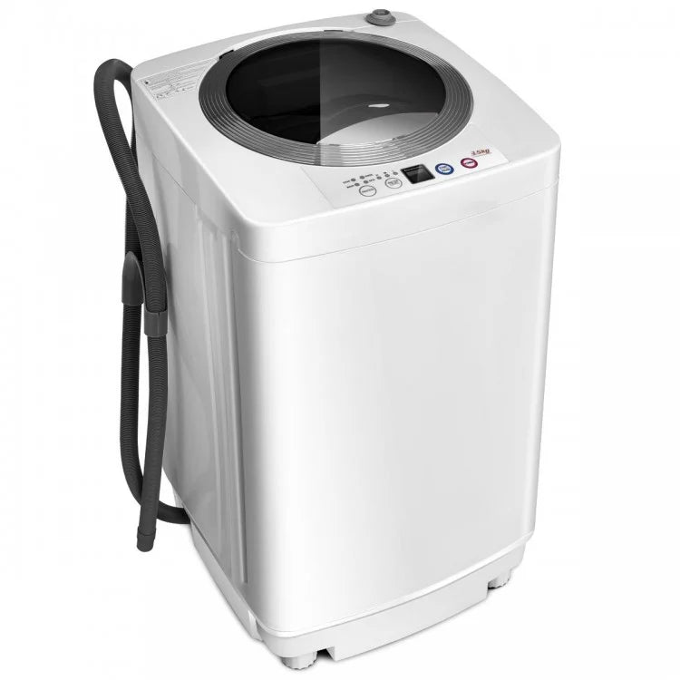 7.7 lbs Portable Automatic Laundry Washing Machine with Drain Pump