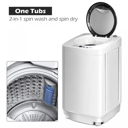 7.7 lbs Portable Automatic Laundry Washing Machine with Drain Pump