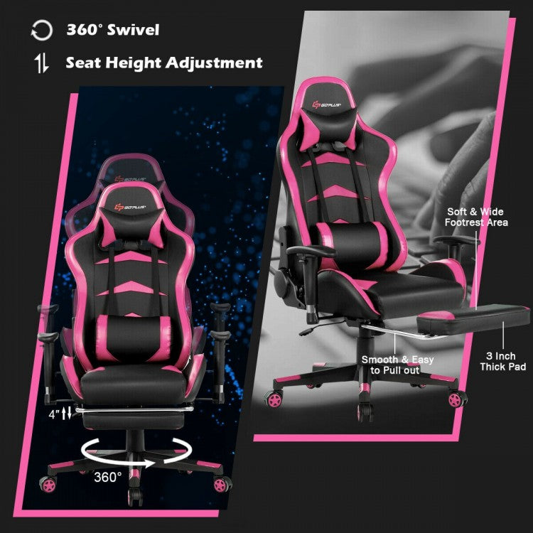 Massage Gaming Chair with Footrest