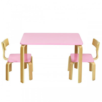 3 Piece Kids Wooden Activity Table and 2 Chairs Set