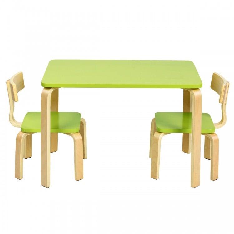 Ensemble de 3 tables d'activités en bois et 2 chaises pour enfants