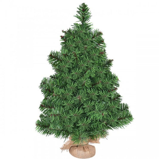 Sapin de Noël de table non éclairé de 2/3 pieds avec base en toile de jute