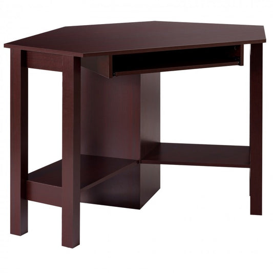 Bureau d'angle en bois avec tiroir pour ordinateur