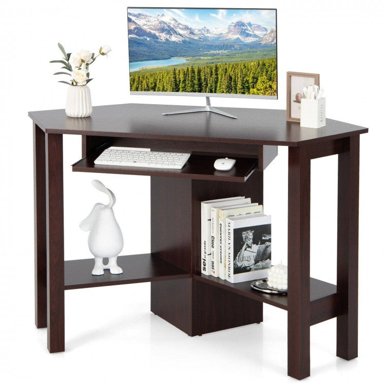 Wooden Study Computer Corner Desk with Drawer