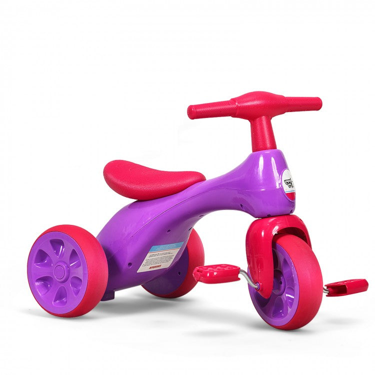 Tricycle 2 en 1 pour tout-petits, vélo d'équilibre, scooter, jouets pour enfants avec son et rangement