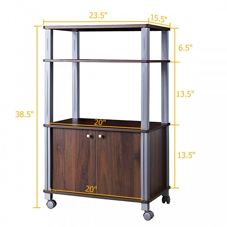 Microwave Rack Stand Rolling Storage Cart