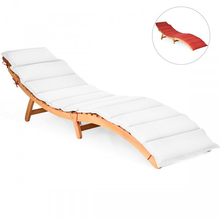 Folding Eucalyptus Outdoor Patio Lounge Chair