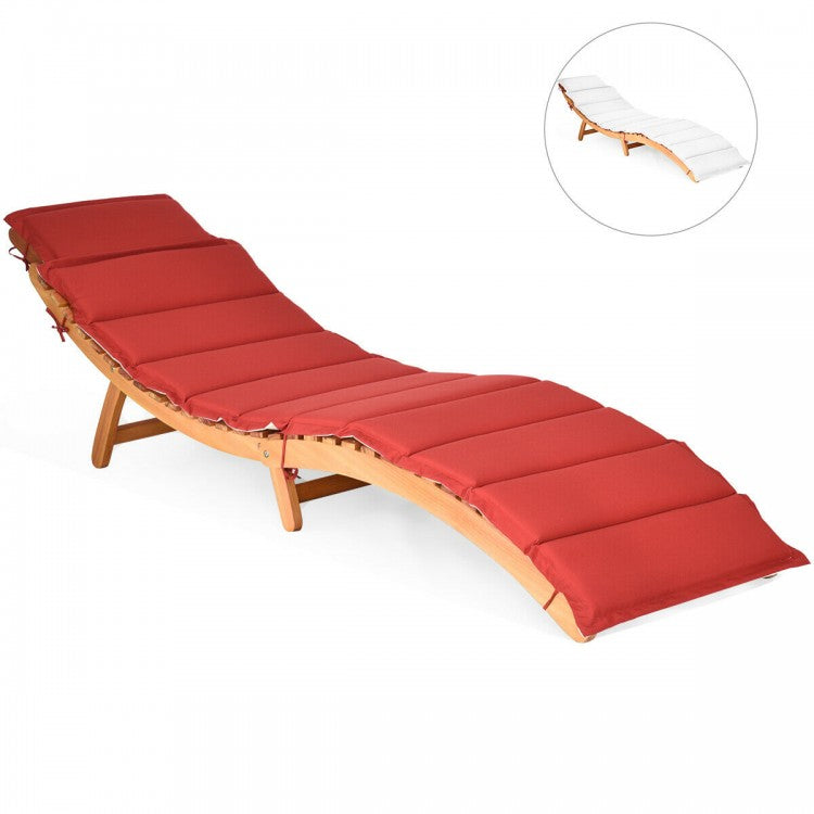 Chaise longue d'extérieur pliante en eucalyptus