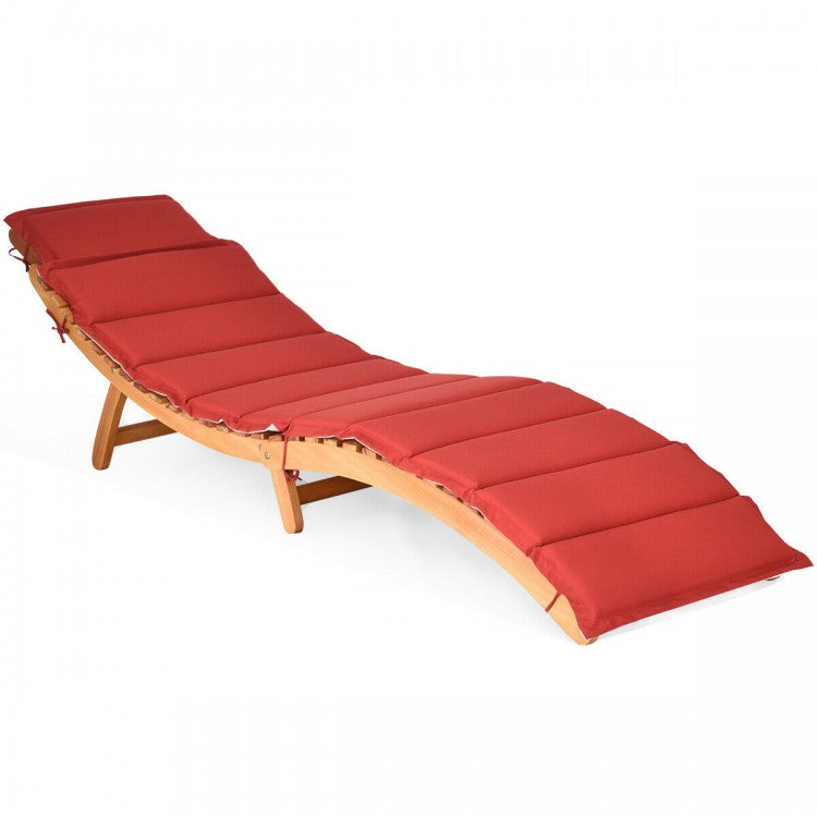 Folding Eucalyptus Outdoor Patio Lounge Chair