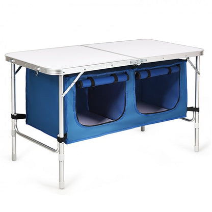 Table de camping pliante réglable en hauteur