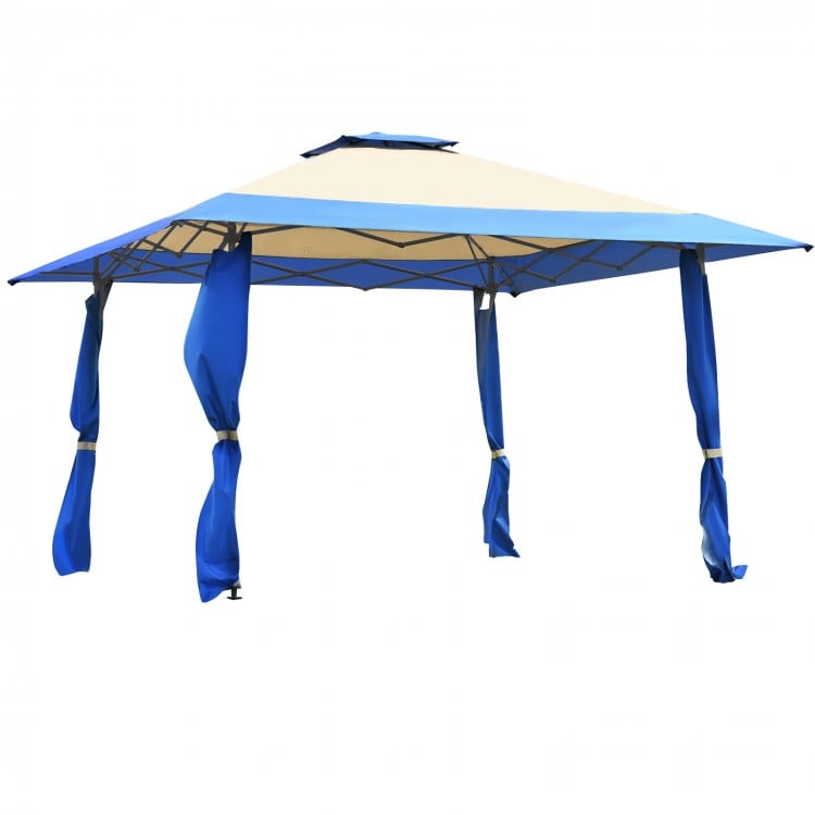 13 Feet x 13 Feet Pop Up Canopy Tent Instant Outdoor Folding Canopy Shelter-Blue