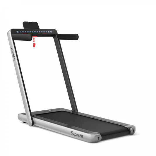 2-in-1 Electric Motorized Health and Fitness Folding Treadmill with Dual Display