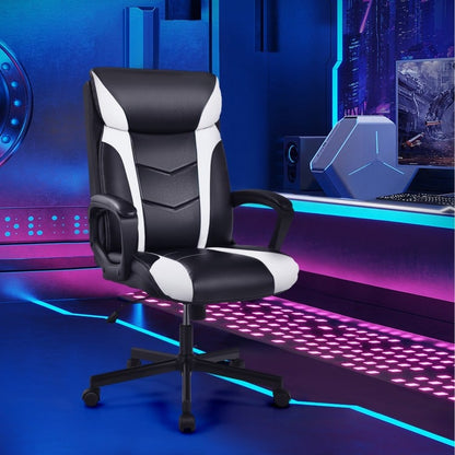 Swivel PU Leather Office Gaming Chair with Padded Armrest